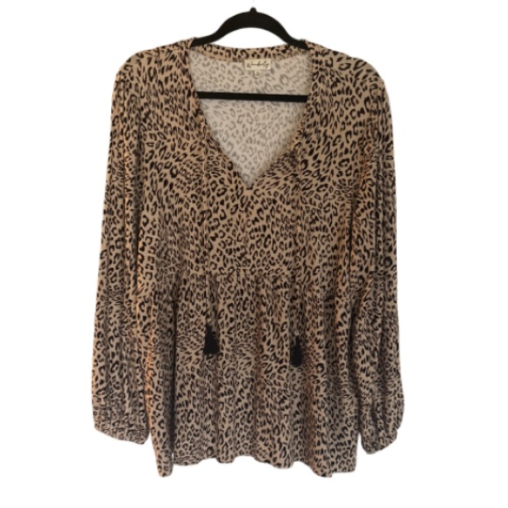 Wonderly Leopard Print V-Neck Blouse